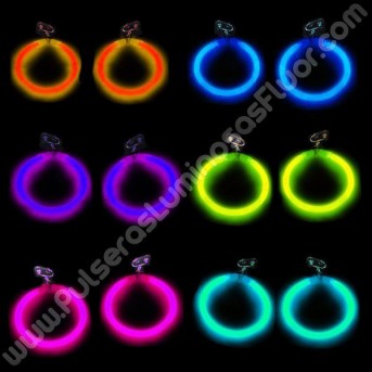 Brincos Fluorescentes Argolas (2 uds)